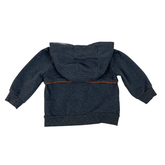 Tommy Bahama Baby Boys Striped Pullover Hoodie Gray With Brown Accents Sz 12M - Picture 2 of 5